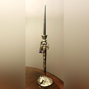 Silver Spider Candlestick Holder